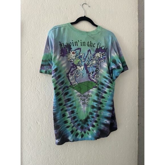 Vintage Grateful Dead T-Shirt 1990 Velodrome Tie Dye Sz L Liquid Blue USA Made - Picture 12 of 14